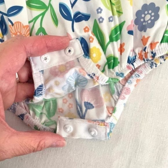 Good Lad Girl's Summer Floral Romper and Sun Hat Combo sz 6M New Cotton - Picture 6 of 7